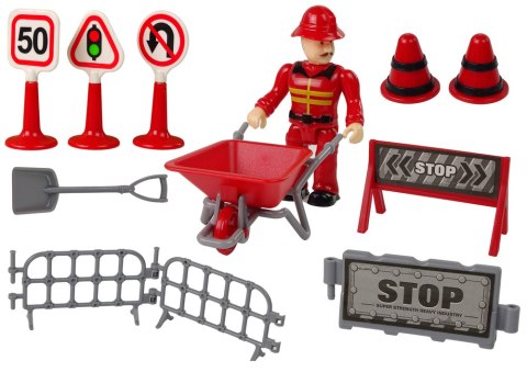 LEAN Toys Zestaw Straż Pożarna Dźwig Znaki Drogowe Strażak LEAN Toys Zestaw Straż Pożarna Dźwig Znaki Drogowe Strażak