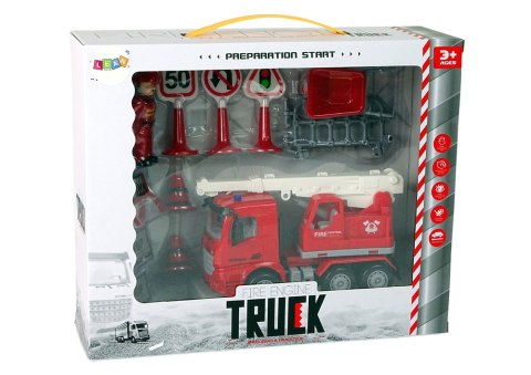 LEAN Toys Zestaw Straż Pożarna Dźwig Znaki Drogowe Strażak LEAN Toys Zestaw Straż Pożarna Dźwig Znaki Drogowe Strażak