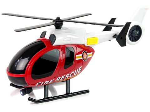 LEAN Toys Zestaw Straż Pożarna Laweta Autko Helikopter Dźwięk Światła Czerwone LEAN Toys Zestaw Straż Pożarna Laweta Autko Helikopter Dźwięk Światła Czerwone