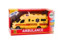 LEAN Toys Auto Ambulans Karetka Na Baterie Światła Dźwięk Żółta Napęd