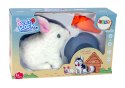 LEAN Toys Maskotka Interaktywna Króliczek Królik Biały Miska Marchewka