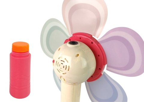 LEAN Toys Maszyna Do Baniek Mydlanych Czerwony Kwiatek Muzyka LEAN Toys Maszyna Do Baniek Mydlanych Czerwony Kwiatek Muzyka