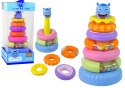 LEAN Toys Piramidka Edukacyjna Kolorowe Obręcze