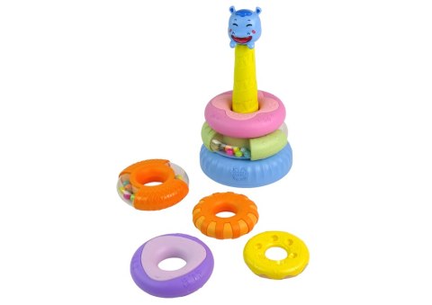 LEAN Toys Piramidka Edukacyjna Kolorowe Obręcze LEAN Toys Piramidka Edukacyjna Kolorowe Obręcze