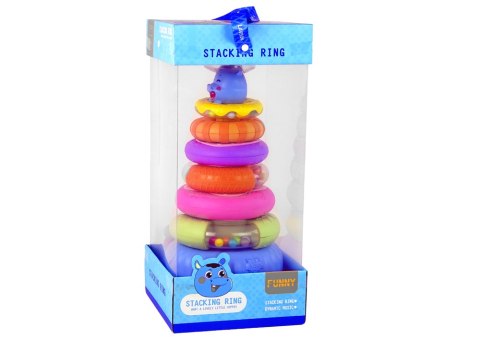 LEAN Toys Piramidka Edukacyjna Kolorowe Obręcze LEAN Toys Piramidka Edukacyjna Kolorowe Obręcze