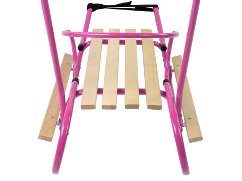 LEAN Toys Sanki Metalowe z Pchaczem Oparcie Pasek Różowe LEAN Toys Sanki Metalowe z Pchaczem Oparcie Pasek Różowe