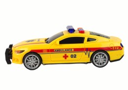 LEAN Toys Sportowe Auto Ambulans Światła Dźwięk Żółty Napęd
