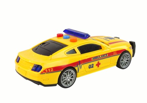 LEAN Toys Sportowe Auto Ambulans Światła Dźwięk Żółty Napęd LEAN Toys Sportowe Auto Ambulans Światła Dźwięk Żółty Napęd