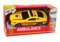 LEAN Toys Sportowe Auto Ambulans Światła Dźwięk Żółty Napęd