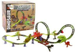 LEAN Toys Tor Kolejka Spirala Dinozaur Dźwięk Światło Akcesoria