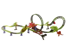 LEAN Toys Tor Kolejka Spirala Dinozaur Dźwięk Światło Akcesoria
