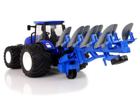 LEAN Toys Traktor Zdalnie Sterowany 1:24 Pług Metalowy Niebieski LEAN Toys Traktor Zdalnie Sterowany 1:24 Pług Metalowy Niebieski