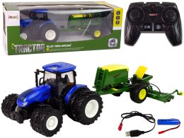 LEAN Toys Traktor Zdalnie Sterowany RC 1:24 Belarka Niebieski