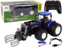 LEAN Toys Traktor Zdalnie Sterowany z Chwytnikiem Niebieski