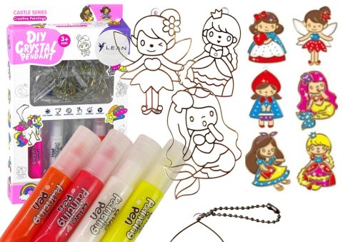 LEAN Toys Witraże Zawieszki Do Malowania Zastygająca Farba Księżniczki 6 szt. LEAN Toys Witraże Zawieszki Do Malowania Zastygająca Farba Księżniczki 6 szt.