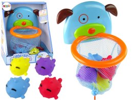LEAN Toys Zabawka Do Kąpieli Mini Koszykówka Kosz Piesek Gumowe Rybki