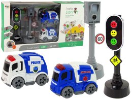LEAN Toys Zestaw Autka Sygnalizacja Świetlna Znaki Drogowe Światła
