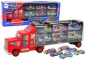 LEAN Toys Zestaw Ciężarówka Transportowa Auta Wyścigowe 12szt.