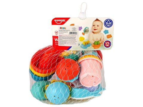 LEAN Toys Zestaw Do Kąpieli Zabawki Morskie Podbierak Łódki 17 Sztuk LEAN Toys Zestaw Do Kąpieli Zabawki Morskie Podbierak Łódki 17 Sztuk