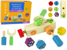LEAN Toys Zestaw Do Majsterkowania Drewno Przykręcanie Śrub Zabawka