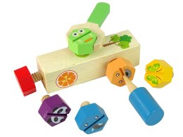 LEAN Toys Zestaw Do Majsterkowania Drewno Przykręcanie Śrub Zabawka