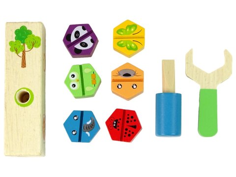 LEAN Toys Zestaw Do Majsterkowania Drewno Przykręcanie Śrub Zabawka LEAN Toys Zestaw Do Majsterkowania Drewno Przykręcanie Śrub Zabawka