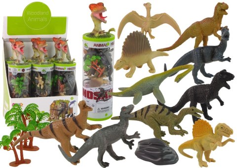 LEAN Toys Zestaw Figurek Dinozaury w Tubie Park Akcesoria 12 El. LEAN Toys Zestaw Figurek Dinozaury w Tubie Park Akcesoria 12 El.