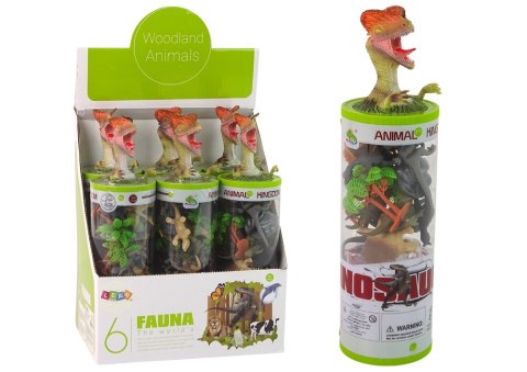 LEAN Toys Zestaw Figurek Dinozaury w Tubie Park Akcesoria 12 El. LEAN Toys Zestaw Figurek Dinozaury w Tubie Park Akcesoria 12 El.