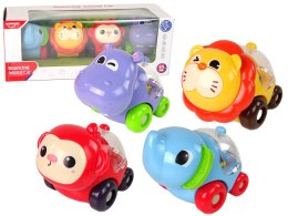 LEAN Toys Zestaw Kolorowych Pojazdów Zwierzęta z Kuleczkami