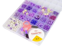 LEAN Toys Zestaw Koralików Do Robienia Biżuterii Fioletowe Spinki
