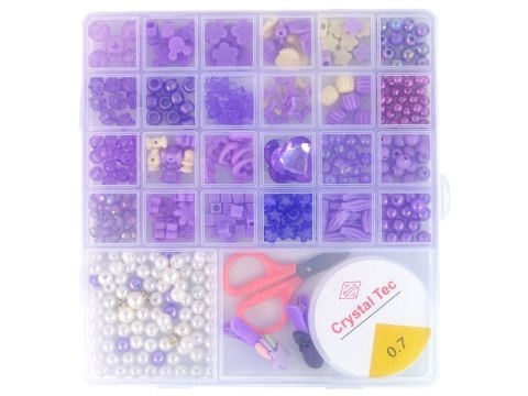 LEAN Toys Zestaw Koralików Do Robienia Biżuterii Fioletowe Spinki LEAN Toys Zestaw Koralików Do Robienia Biżuterii Fioletowe Spinki