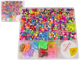 LEAN Toys Zestaw Koralików Do Robienia Biżuterii Różne Wzory Buźki Literki