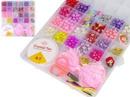 LEAN Toys Zestaw Koralików Do Robienia Biżuterii Różowa Kokarda