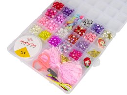 LEAN Toys Zestaw Koralików Do Robienia Biżuterii Różowa Kokarda