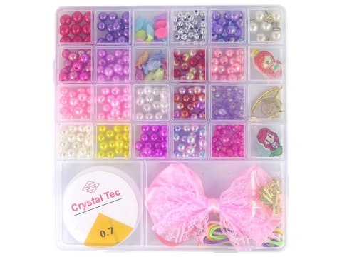 LEAN Toys Zestaw Koralików Do Robienia Biżuterii Różowa Kokarda LEAN Toys Zestaw Koralików Do Robienia Biżuterii Różowa Kokarda