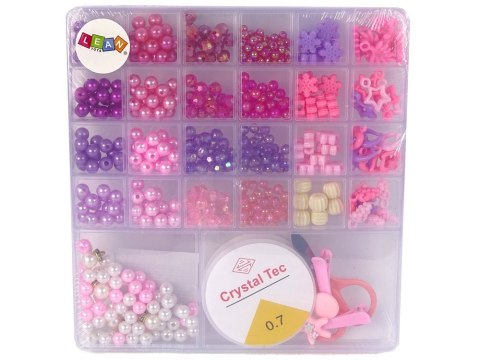 LEAN Toys Zestaw Koralików Do Robienia Biżuterii Różowe Zawieszki Spinki LEAN Toys Zestaw Koralików Do Robienia Biżuterii Różowe Zawieszki Spinki