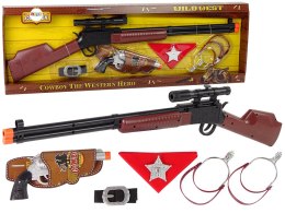 LEAN Toys Zestaw Kowboja Szeryfa Strzelba Rewolwer