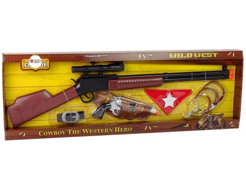LEAN Toys Zestaw Kowboja Szeryfa Strzelba Rewolwer LEAN Toys Zestaw Kowboja Szeryfa Strzelba Rewolwer