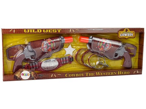 LEAN Toys Zestaw Kowbojski Kowboj Dwa Rewolwery Ostrogi Akcesoria LEAN Toys Zestaw Kowbojski Kowboj Dwa Rewolwery Ostrogi Akcesoria