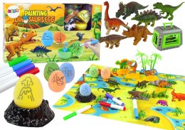 LEAN Toys Zestaw Kreatywny DIY Dinozaury Jaja Do Malowania Transporter
