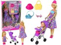 LEAN Toys Zestaw Lalka Z Dzieckiem W Wózku Spacerowym Akcesoria