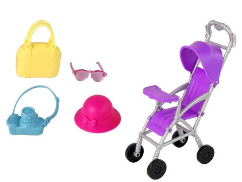 LEAN Toys Zestaw Lalka Z Dzieckiem W Wózku Spacerowym Akcesoria LEAN Toys Zestaw Lalka Z Dzieckiem W Wózku Spacerowym Akcesoria