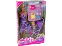 LEAN Toys Zestaw Lalka Z Dzieckiem W Wózku Spacerowym Akcesoria