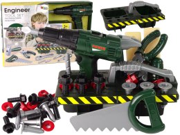 LEAN Toys Zestaw Majsterkowicza Organizer Wkrętarka Na Baterie Zielony