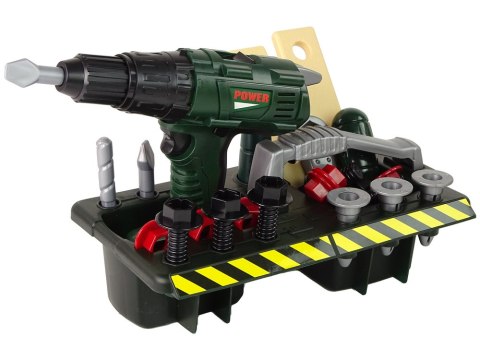 LEAN Toys Zestaw Majsterkowicza Organizer Wkrętarka Na Baterie Zielony LEAN Toys Zestaw Majsterkowicza Organizer Wkrętarka Na Baterie Zielony