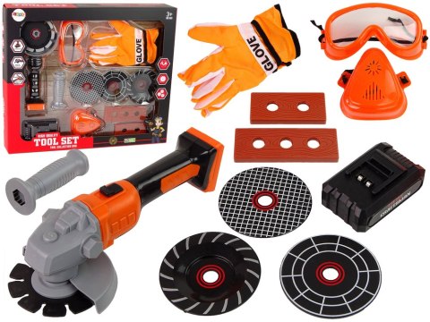 LEAN Toys Zestaw Majsterkowicza Szlifierka Na Baterie Akcesoria LEAN Toys Zestaw Majsterkowicza Szlifierka Na Baterie Akcesoria