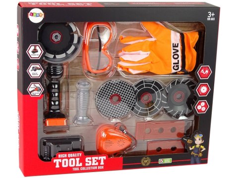 LEAN Toys Zestaw Majsterkowicza Szlifierka Na Baterie Akcesoria LEAN Toys Zestaw Majsterkowicza Szlifierka Na Baterie Akcesoria