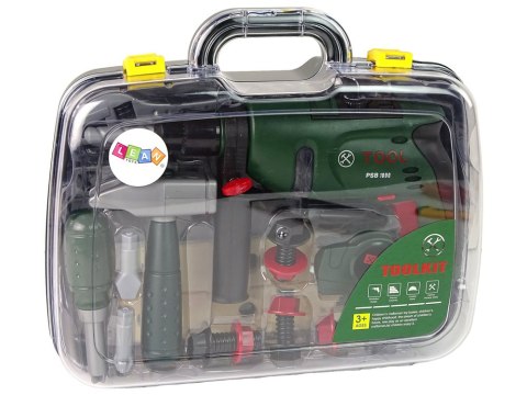 LEAN Toys Zestaw Majsterkowicza w Walizce Wiertarka Na Baterie Młotek LEAN Toys Zestaw Majsterkowicza w Walizce Wiertarka Na Baterie Młotek
