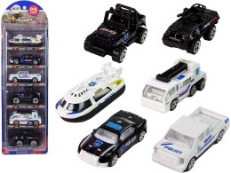LEAN Toys Zestaw Pojazdów Auta Policja Resoraki 1:64