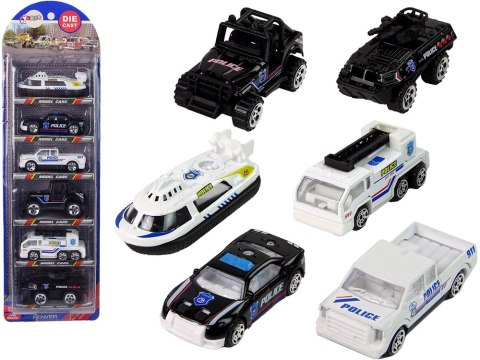 LEAN Toys Zestaw Pojazdów Auta Policja Resoraki 1:64 LEAN Toys Zestaw Pojazdów Auta Policja Resoraki 1:64